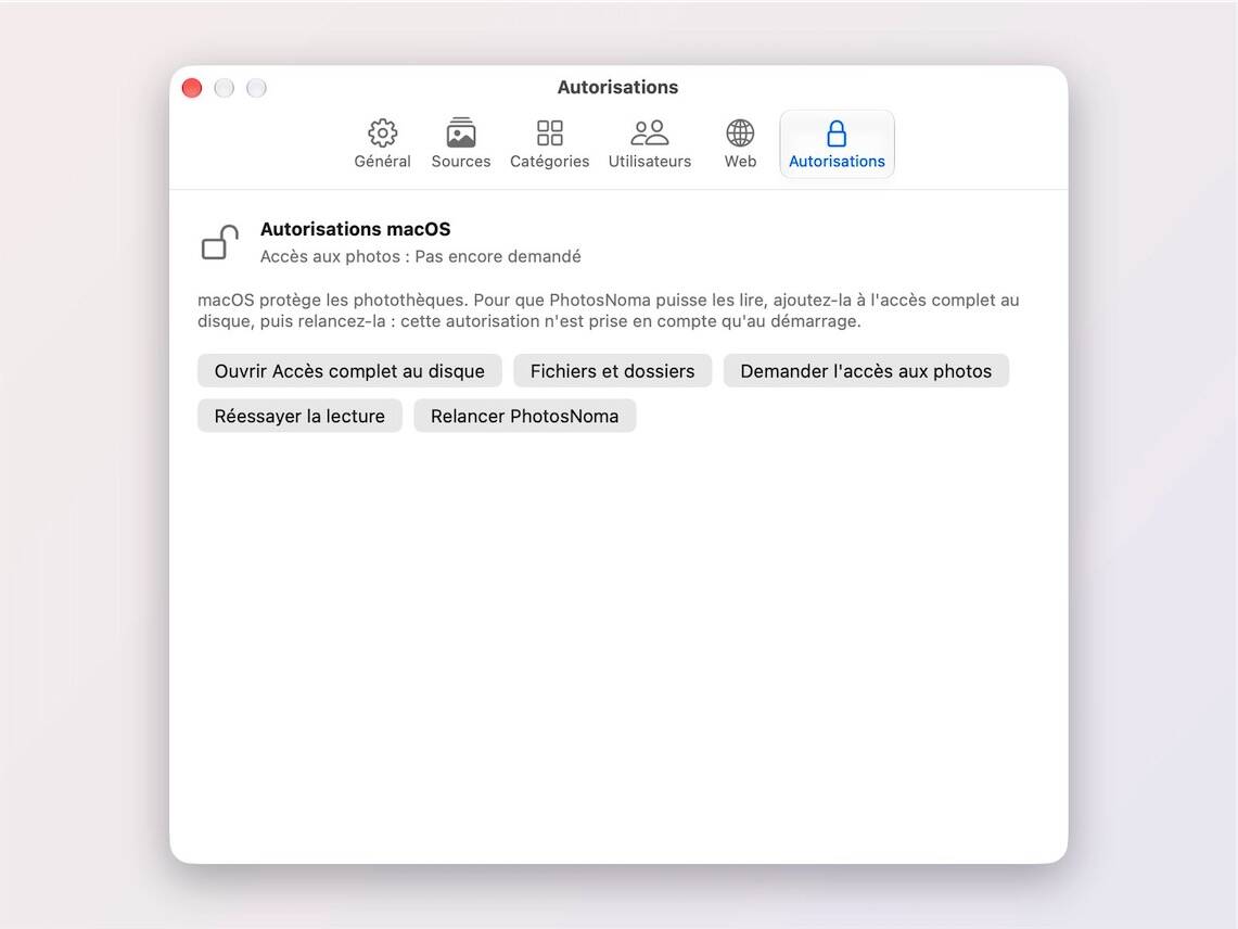 Réglages ▸ Autorisations